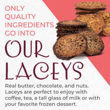Laceys Gourmet Cookies | Light and Crispy Delicious Cookies | Handcrafted by Desserts On Us (8 Ounce Tub, Macadamia & Milk Chocolate)