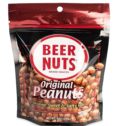 Beer Nuts Original Sweet and Salty Peanuts, Travel Size, Original Roasted Sweet, Glazed Salted Peanuts, An American Original Since 1953 (8oz, Original