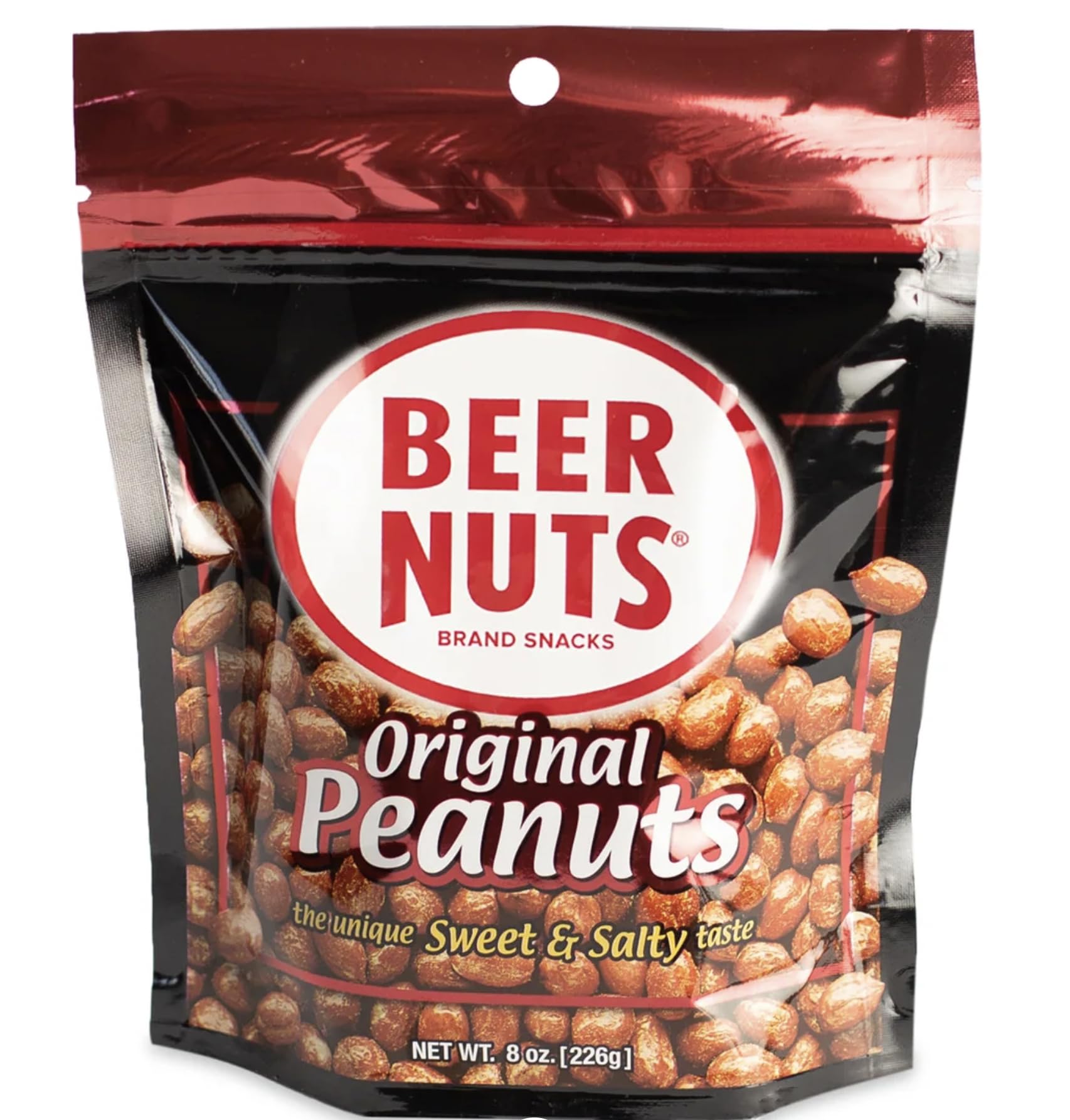 Beer Nuts Original Sweet and Salty Peanuts, Travel Size, Original Roasted Sweet, Glazed Salted Peanuts, An American Original Since 1953 (8oz, Original
