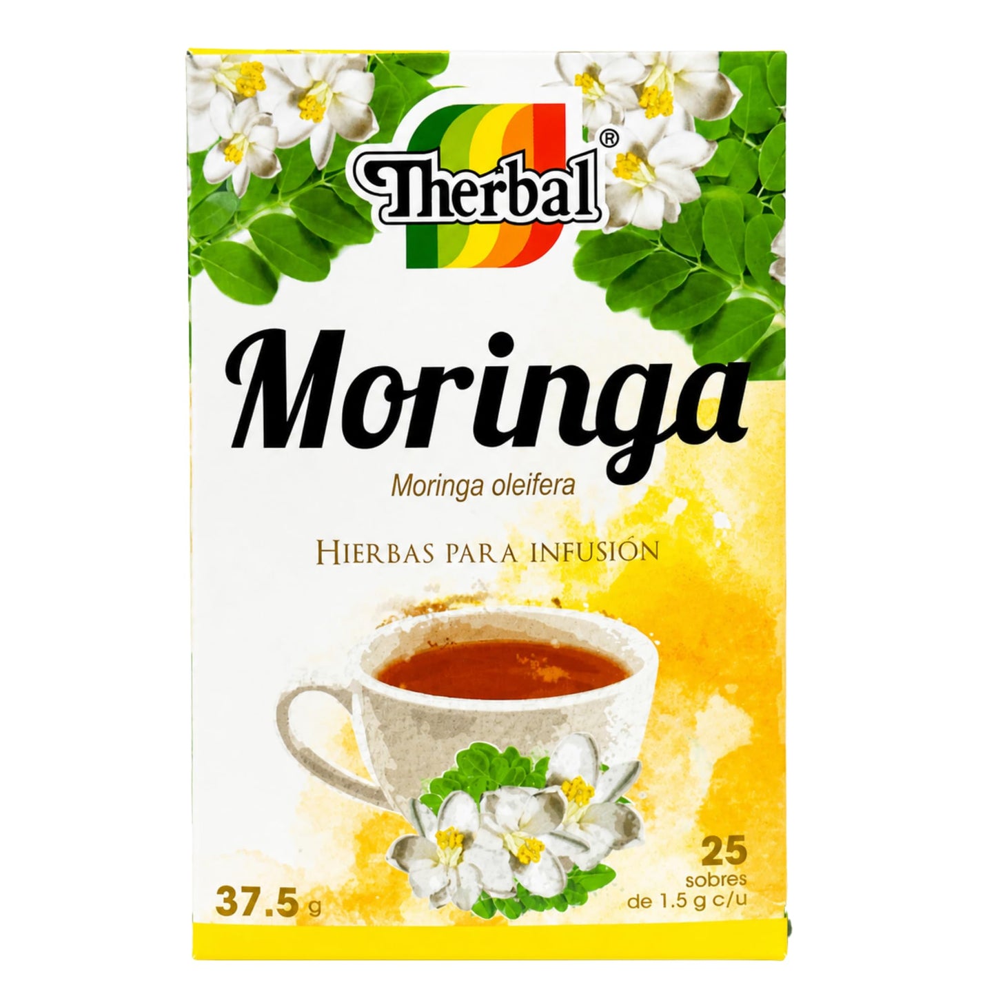 Moringa Té (Moringa Oleifera Tea) - 25 Tea Bags - Vegan, 100% Natural - Premium Therbal Brand