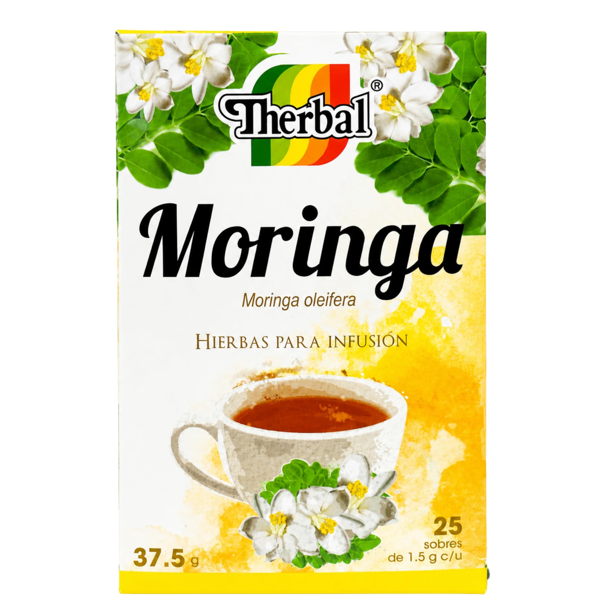 Moringa Té (Moringa Oleifera Tea) - 25 Tea Bags - Vegan, 100% Natural - Premium Therbal Brand