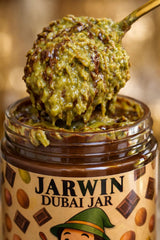 Velvet Chocolate Jarwin Dubai Dessert Jar - Pistachio Cream with Kunafa & Chocolate Hazelnut Layers, 10oz | Handmade Luxury Middle Eastern Sweet