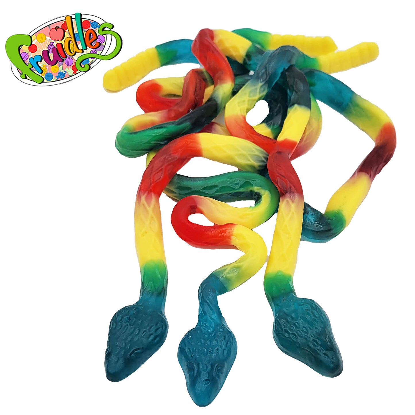 Fruidles 27" Inche Giant Gummy Rattle Snake Candy, Assorted Fruit Flavors, Allergy Friendly, Non-GMO, No Artificial Sweeteners (5 Pounds (Bulk))