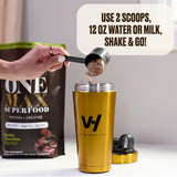VitaHustle ONE Max 30g Protein + 5g Creatine, 30g Plant Protein Powder, All-in-One Meal Replacement Shake, Greens, Adaptogens, Ashwagandha, Probiotics
