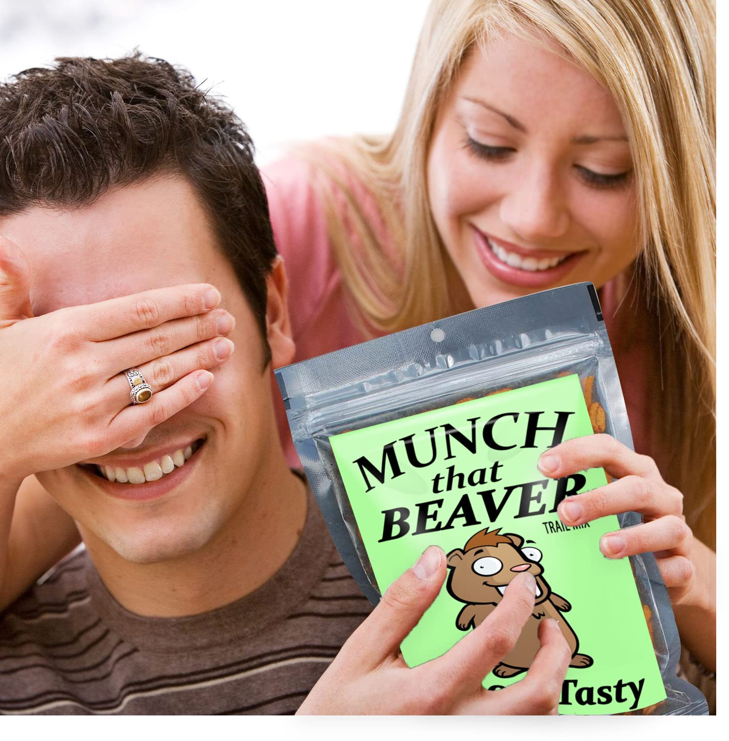 Munch That Beaver Trail Mix - Unique Gift Ideas for Friends, Funny Beaver Gag Gifts for Men and Women, Stocking Stuffers, Salty, Made in America, 9 Oz