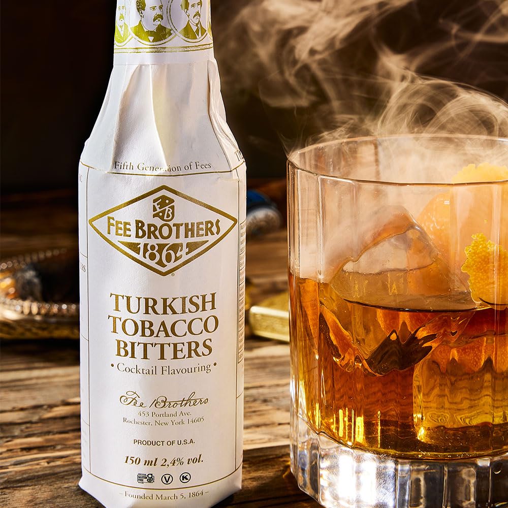 Fee Brothers Turkish Tobacco Cocktail Bitters - Aromatic Cocktail Mixer & Concentrated Flavoring, Gluten Free, Vegan-Friendly, 5 fl oz