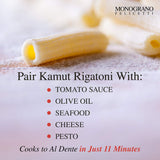 Monograno Felicetti Italian Organic Rigatoni Pasta Made with Kamut 1.1 lb - Pack of 4
