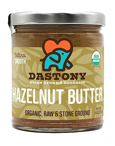 Dastony Organic Raw Hazelnut Butter, 8 oz | Only One Ingredient | Vegan, Paleo and Keto Friendly, Non GMO, Gluten-free - Pack of 1