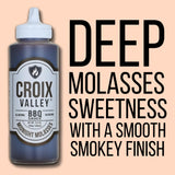 Croix Valley Midnight Molasses BBQ Sauce - 3 Pack (11 oz Plastic Bottles) - Deep Molasses Richness with Smokey Heat - Gluten-Free, No MSG, No High