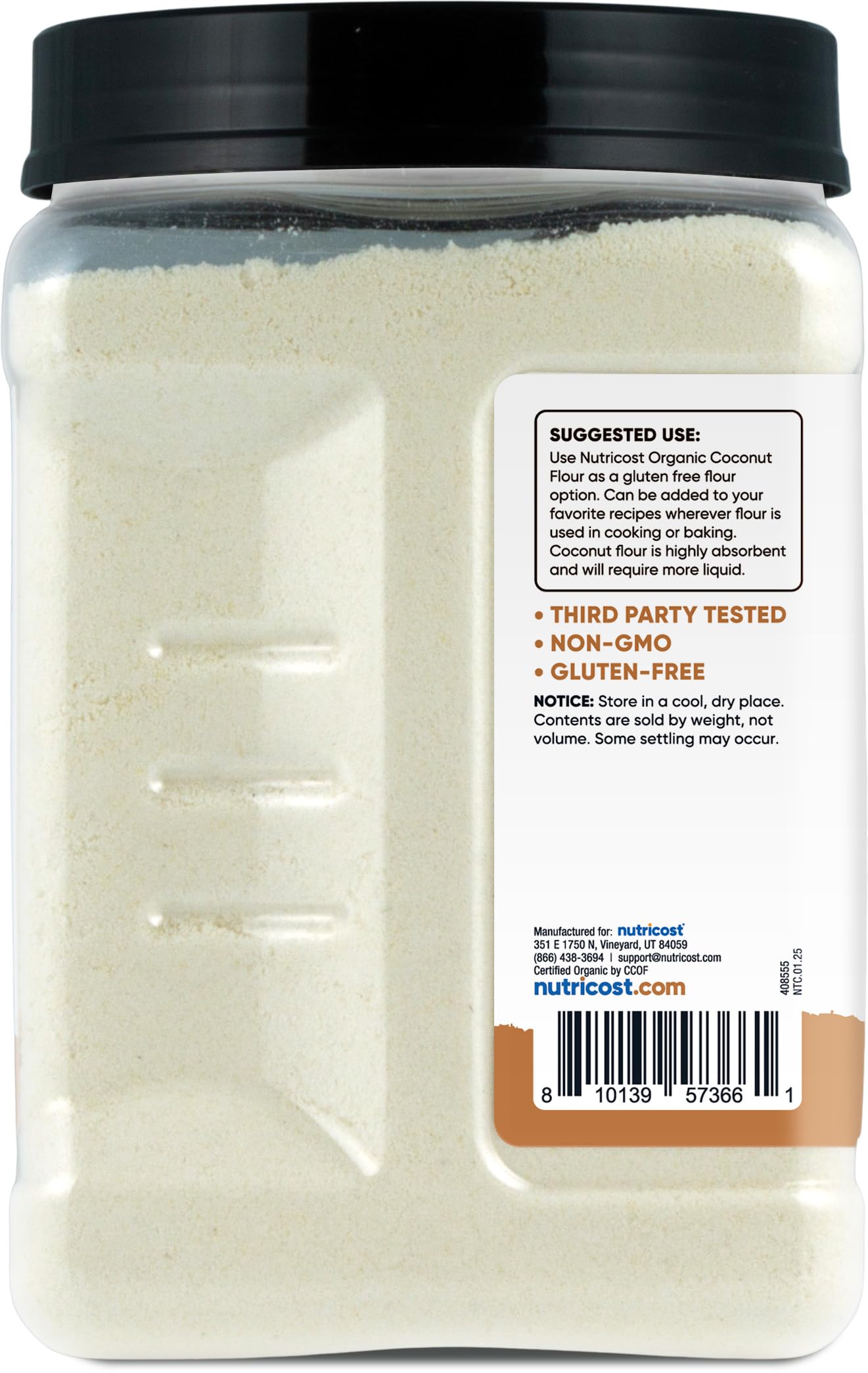 Nutricost Pantry Organic Coconut Flour (2 LB) - Gluten-Free, GMO-Free