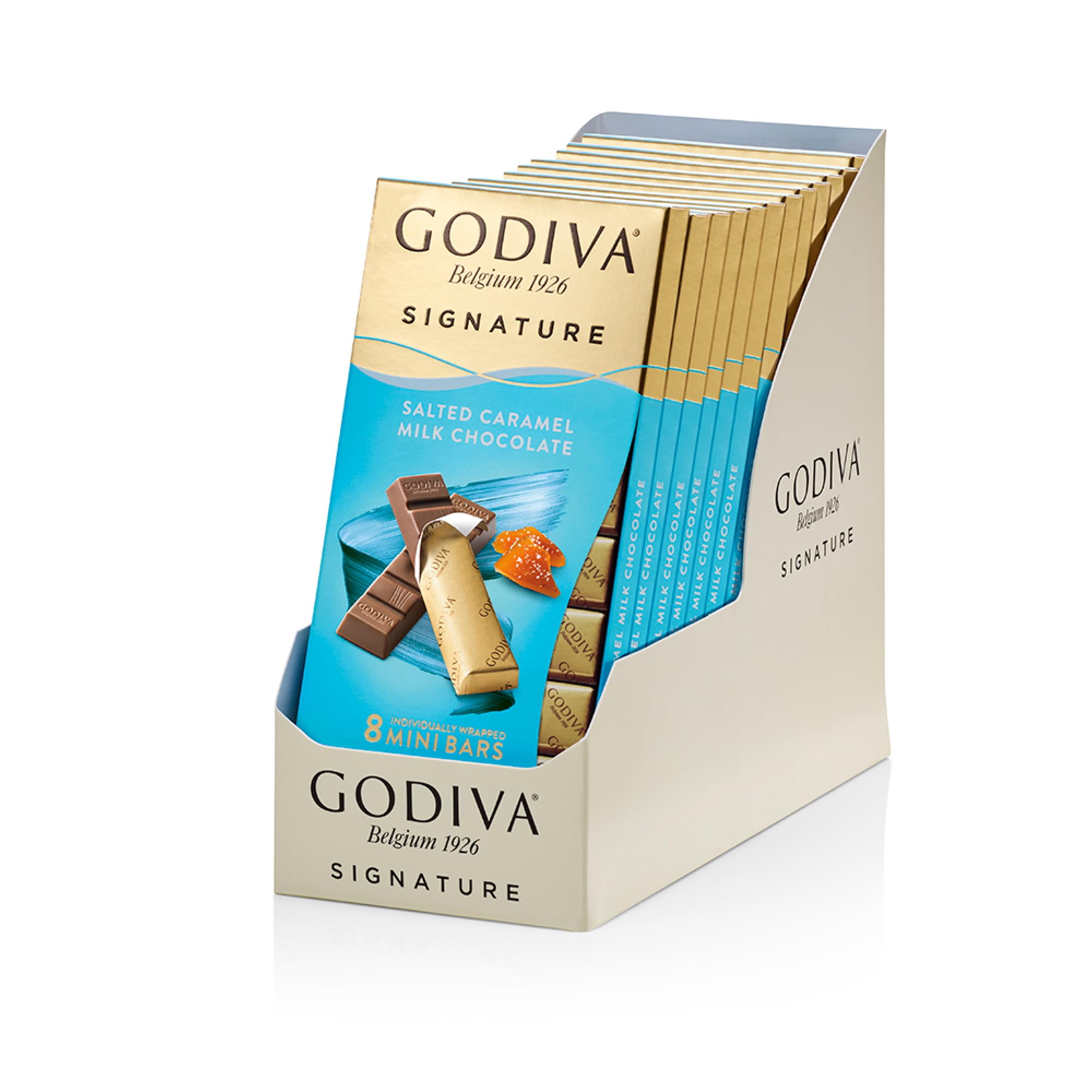 Godiva Chocolatier Signature Salted Caramel Milk Chocolate Mini Gourmet Chocolate Bar, 12-Ct. (8 pc. each), 90 grams