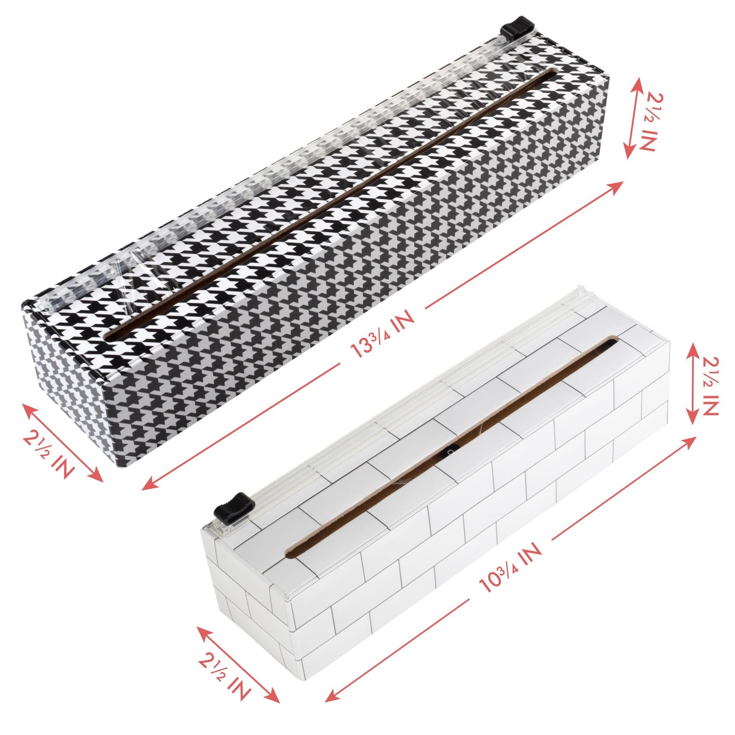 ChicWrap® Subway Tile Refillable 9” Plastic Wrap Dispenser - Includes One 9" x 250' Roll of Professional Grade Plastic Wrap - and Kosher Certified