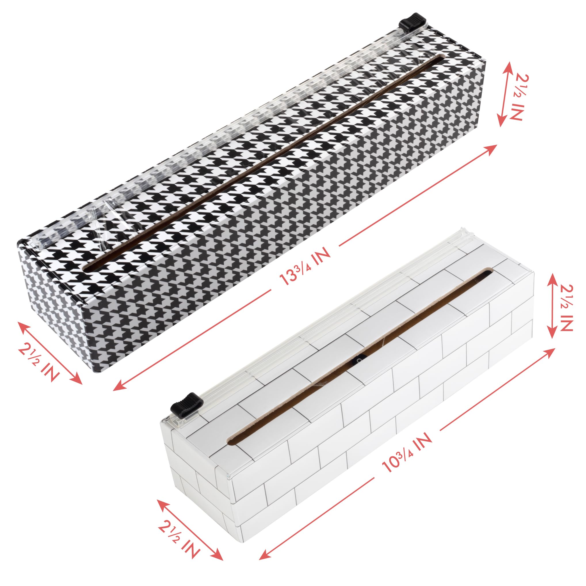 ChicWrap® Subway Tile Refillable 9” Plastic Wrap Dispenser - Includes One 9" x 250' Roll of Professional Grade Plastic Wrap - and Kosher Certified