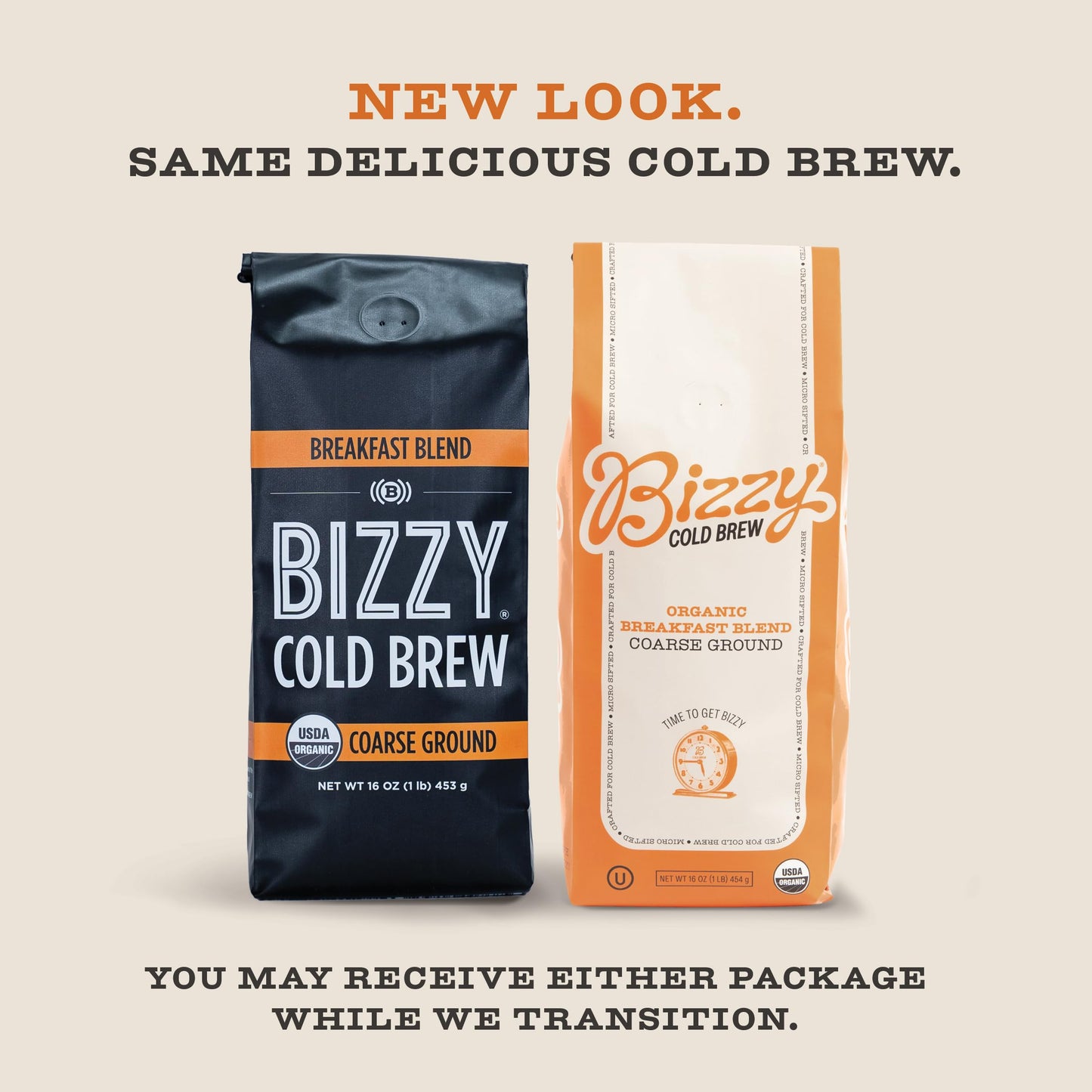 Bizzy Organic Cold Brew Coffee | Breakfast Blend | Coarse Ground Coffee | Medium-Light Roast | Micro Sifted | Specialty Grade | 100% Arabica | 1 LB