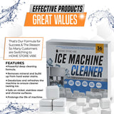 Home Store Vibe 36 Pcs Ice Maker Cleaner Tablets - Descaler & Cleaning Solution for Ice Machines - Removes Odors & Build-up - Compatible