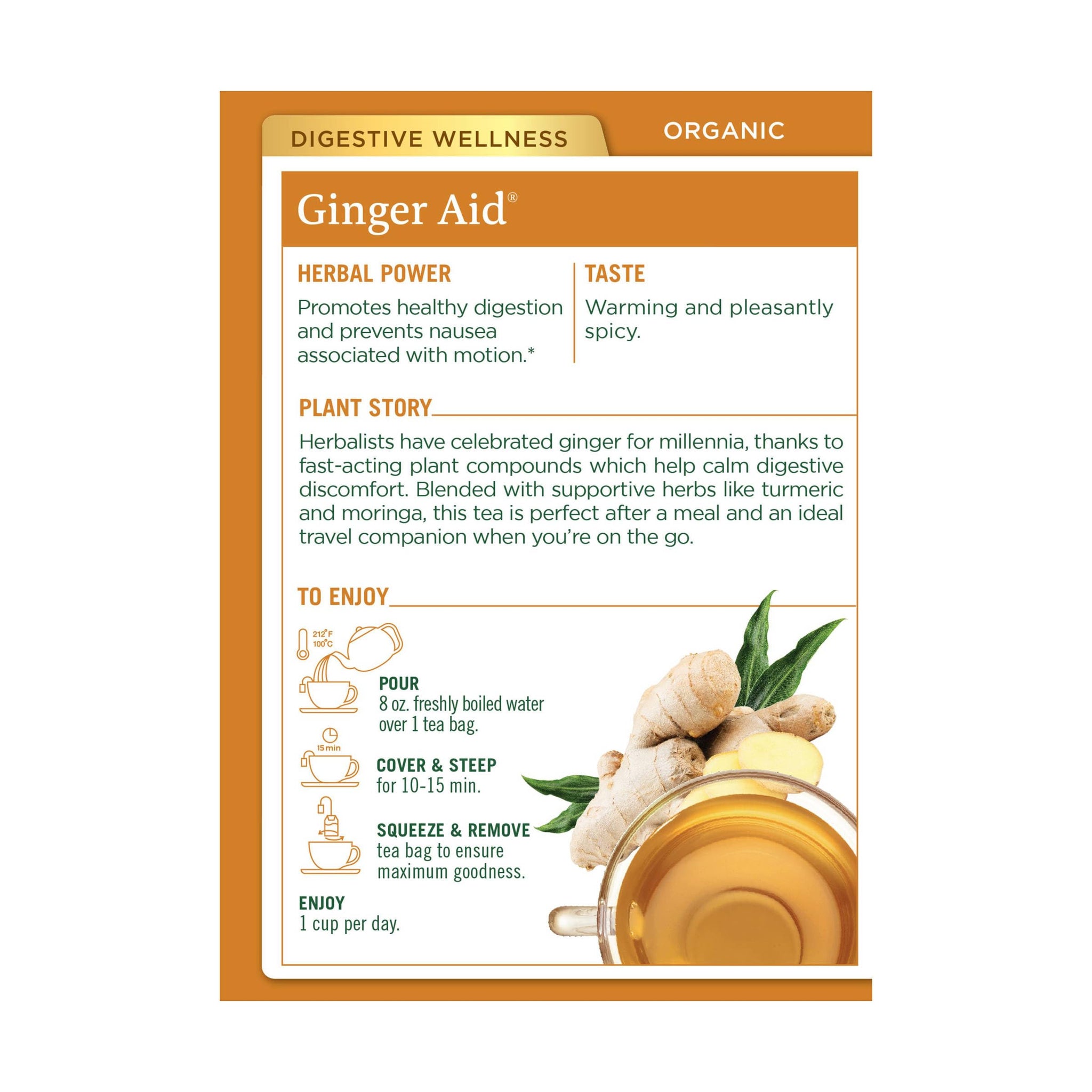 Traditional Medicinals Organic Ginger Aid Tea, 16 Tea Bags