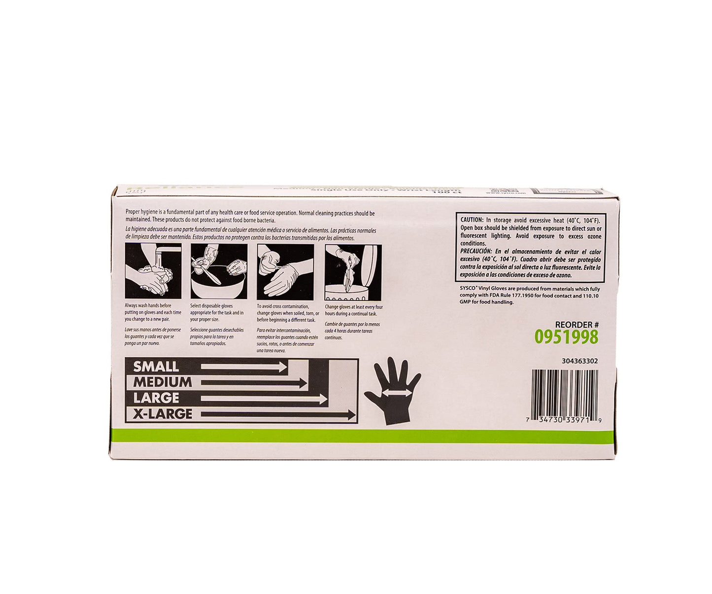 Sysco New Disposable Vinal Gloves Medium 100 Per Box