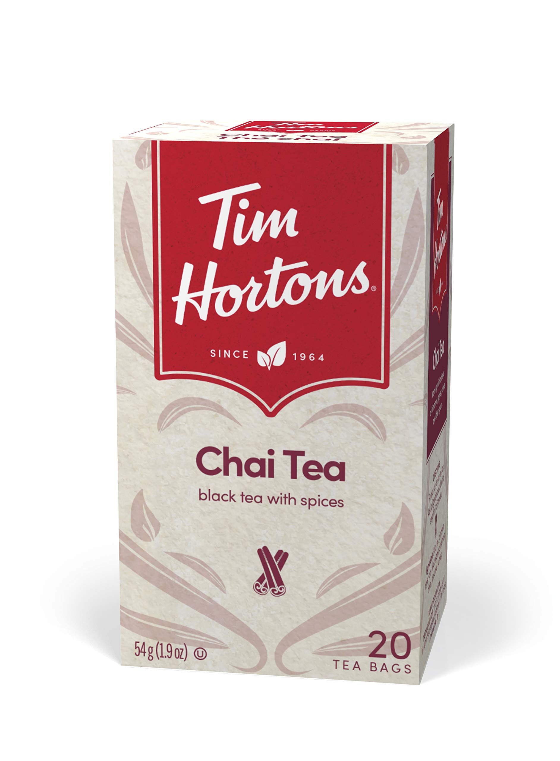 Tim Hortons Chai Tea Bags, 20 count, 54g | 1.9oz (Imported from Canada)