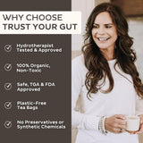 Trust Your Gut Organic Root & Restore Herbal Caffeine-Free Tea, Liver Cleansing Tea Blend with Burdock Root, Chamomile, Dandelion, Licorice for Gut