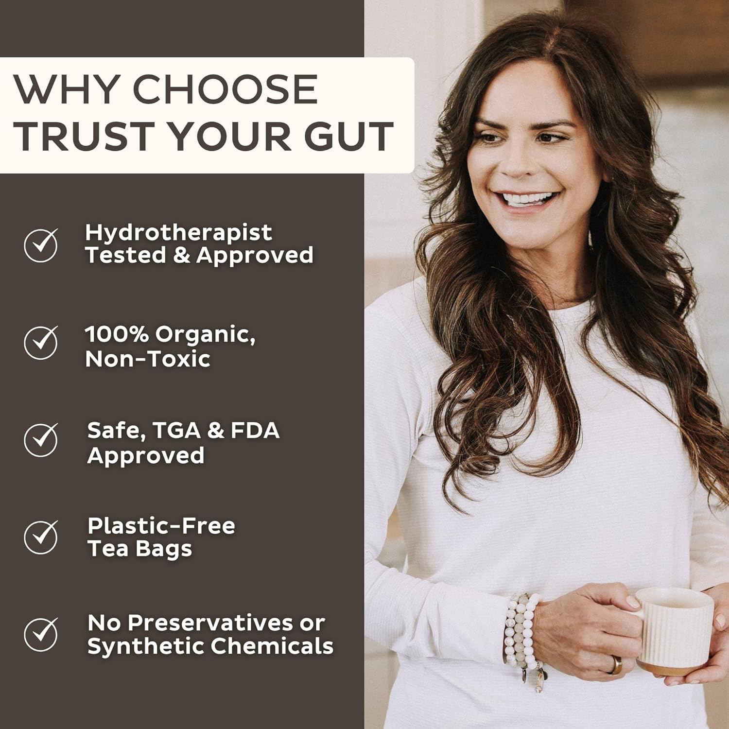 Trust Your Gut Organic Root & Restore Herbal Caffeine-Free Tea, Liver Cleansing Tea Blend with Burdock Root, Chamomile, Dandelion, Licorice for Gut