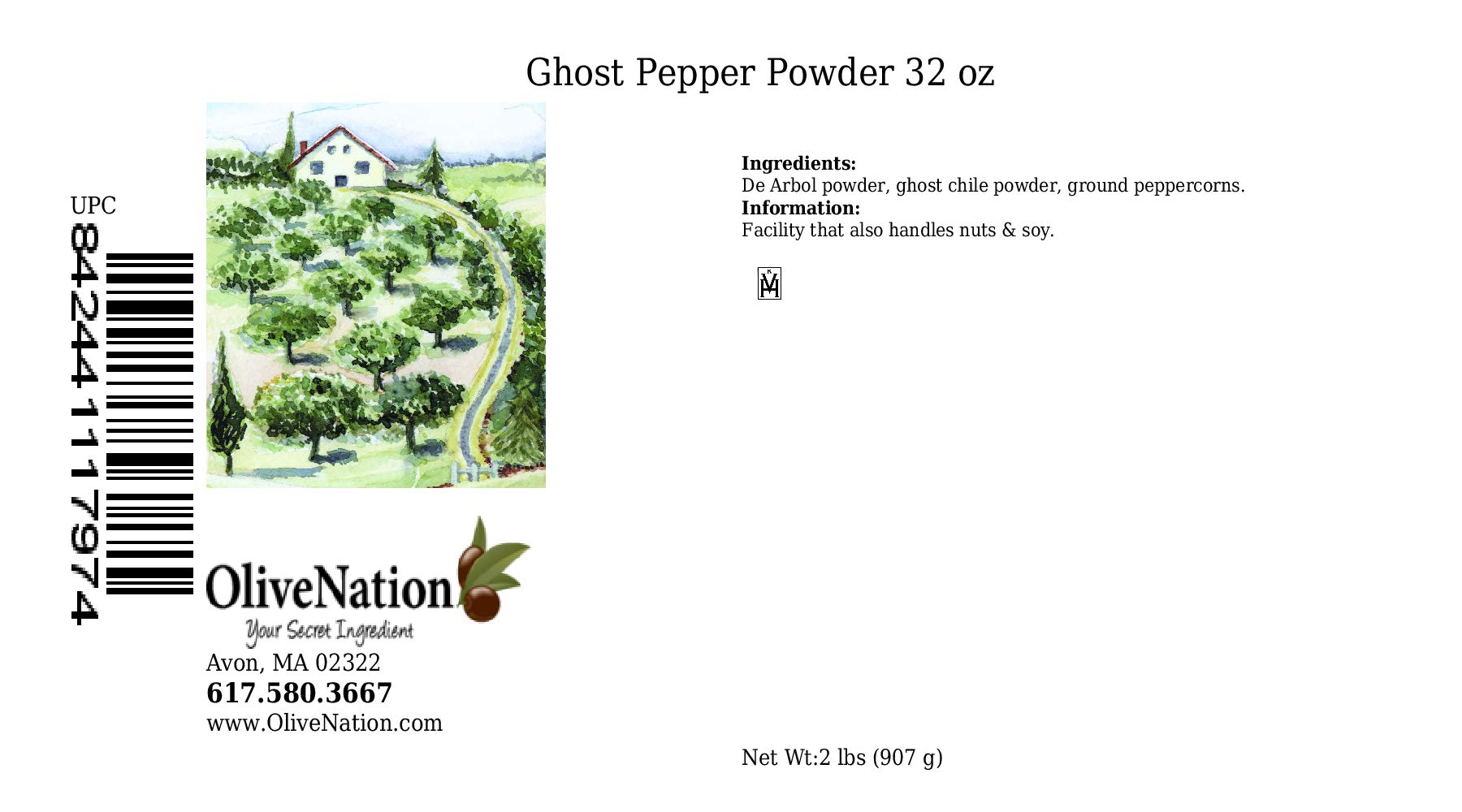 OliveNation Ghost Pepper Chili Powder, Extremely Hot Chili Pepper Blend with Bhut Jolokia, Extremely Spicy, Non-GMO, Kosher - 32 ounces