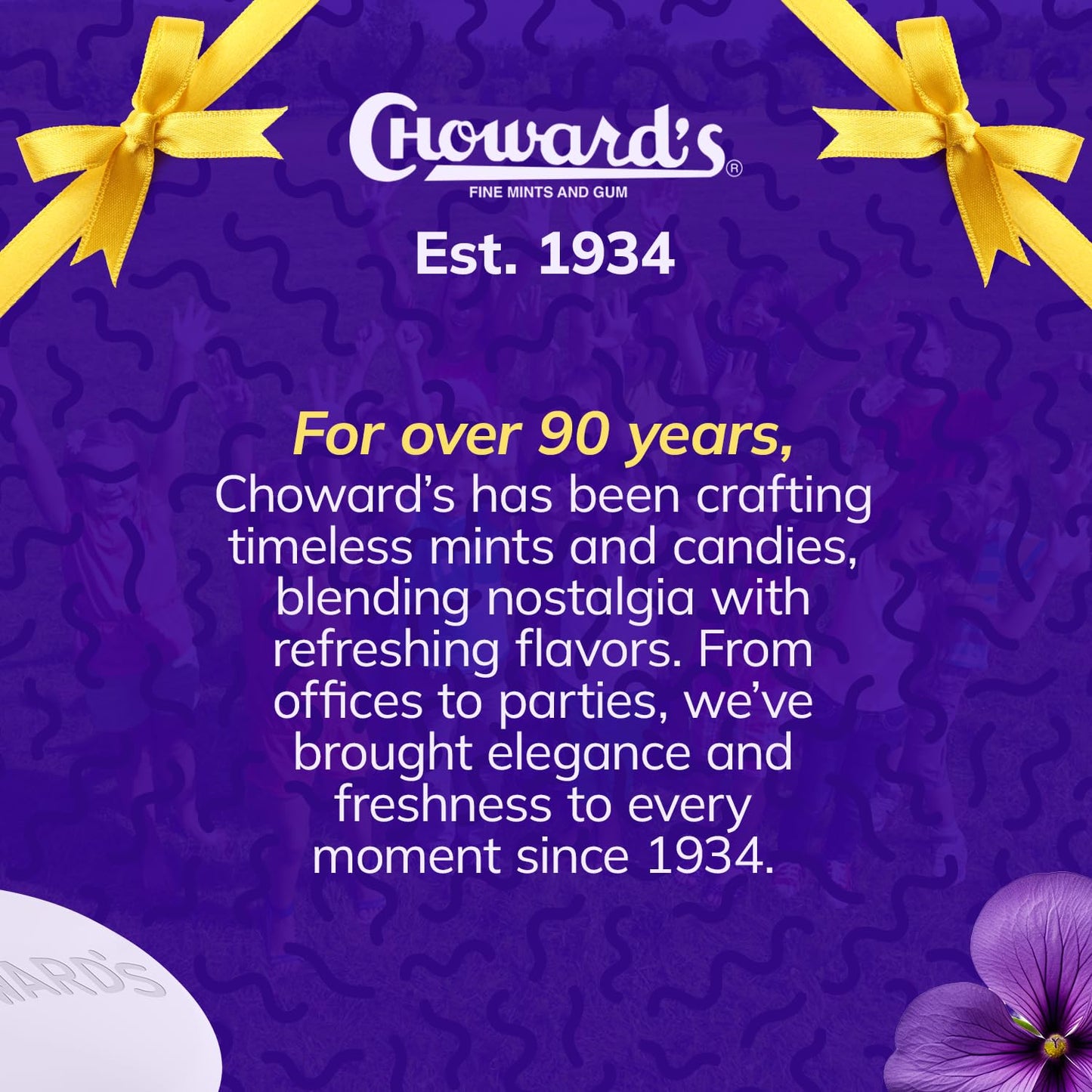 Choward's Violet Mints Candy Bag | Bold Aromatic Flavor | Perfect for Snacks in Lunchboxes, Travel, Sharing, and Gifting | Nostalgic Vintage Candy | 3