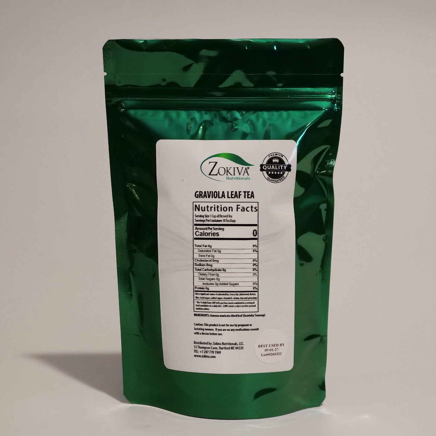 Zokiva Nutritionals - Graviola Soursop Tea 3-Pack 90 Leaf Tea Bags - Guanabana - Annona Muricata Leaves - A Natural Caffeine - Free Bioavailable