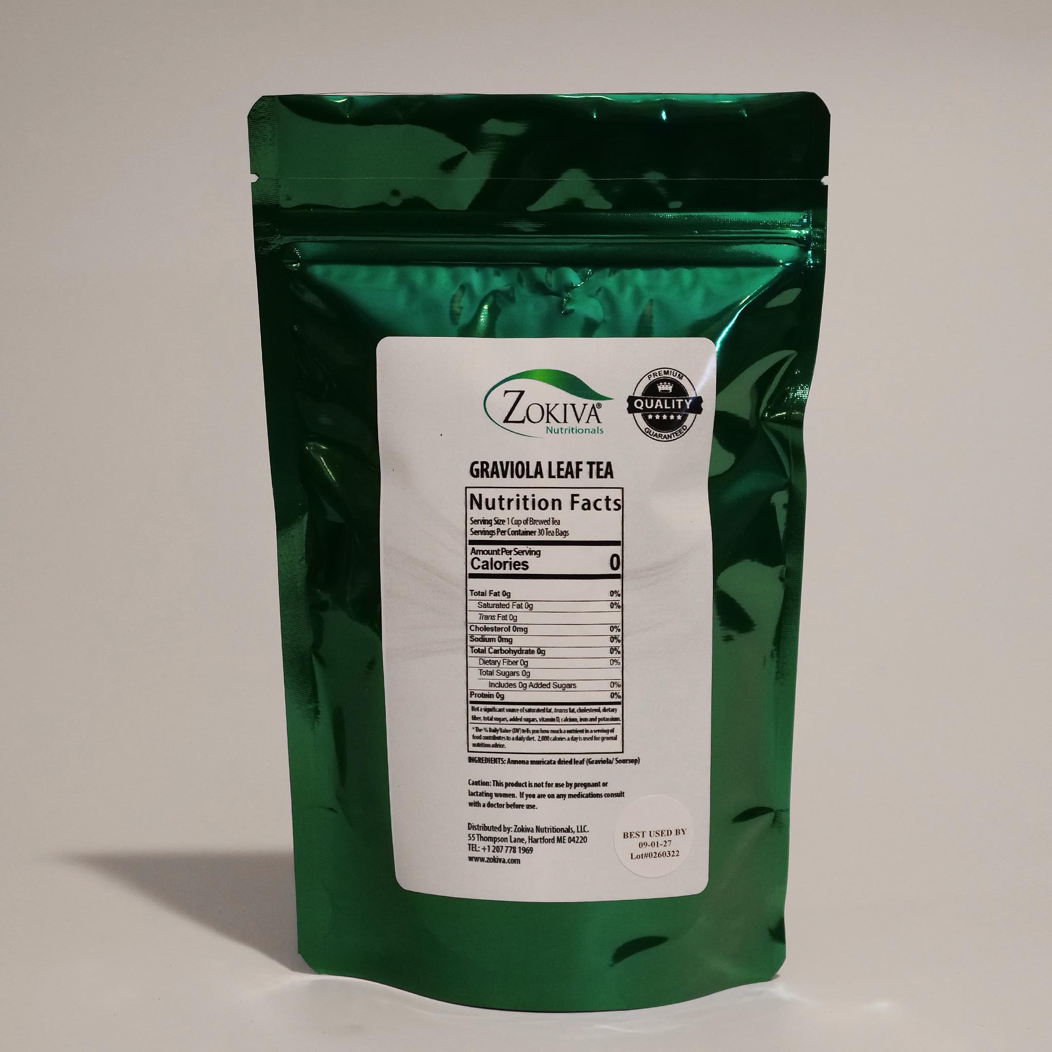 Zokiva Nutritionals - Graviola Soursop Tea 3-Pack 90 Leaf Tea Bags - Guanabana - Annona Muricata Leaves - A Natural Caffeine - Free Bioavailable
