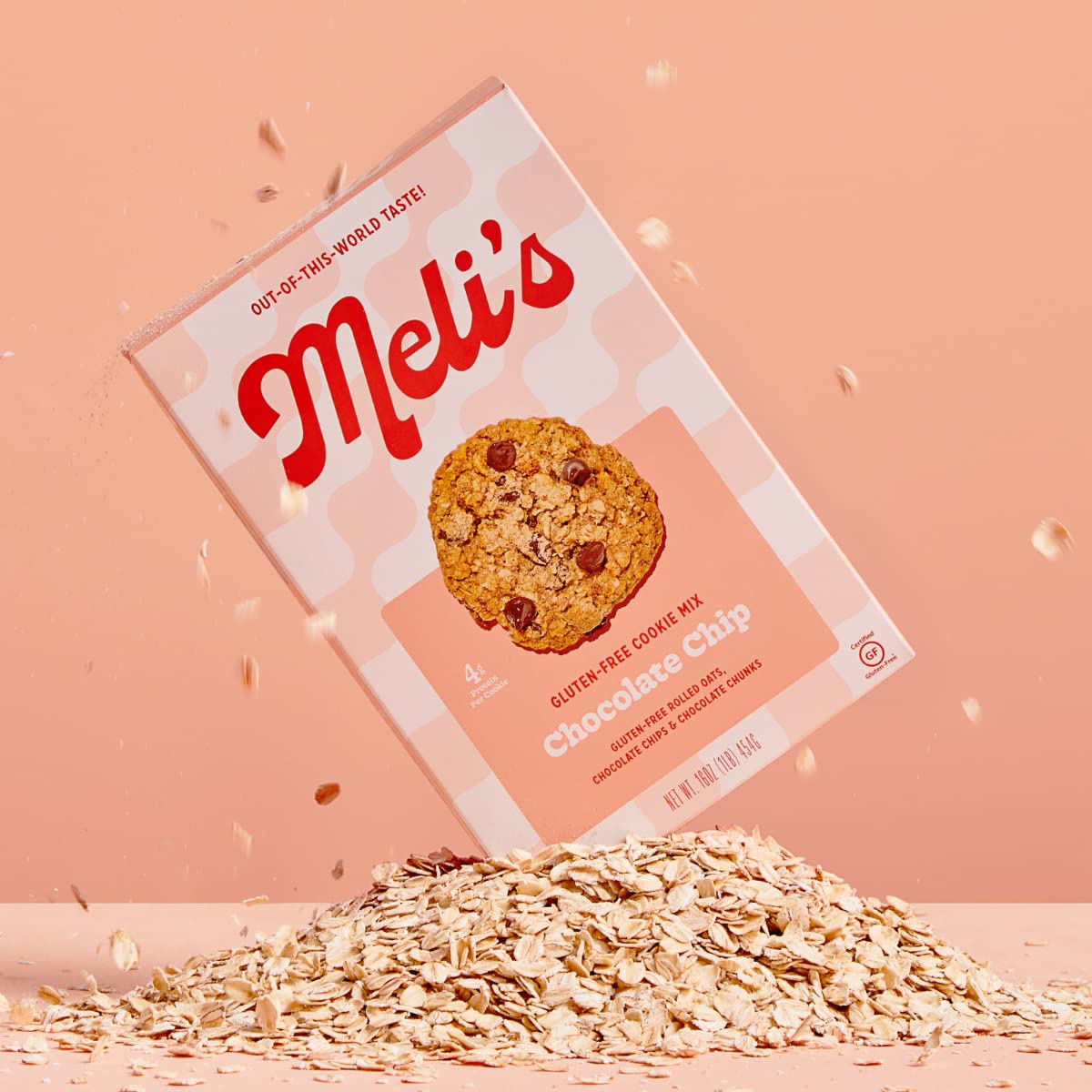 Meli’s Choco-Lot Gluten Free Cookie Mix, High Protein Baking Mix with Natural & Milk Chocolate Chips, Chocolate Chunks & Rolled Oats, Easy Bake Oven Mixes for Sweet Treats, 16oz Box,3-Pack