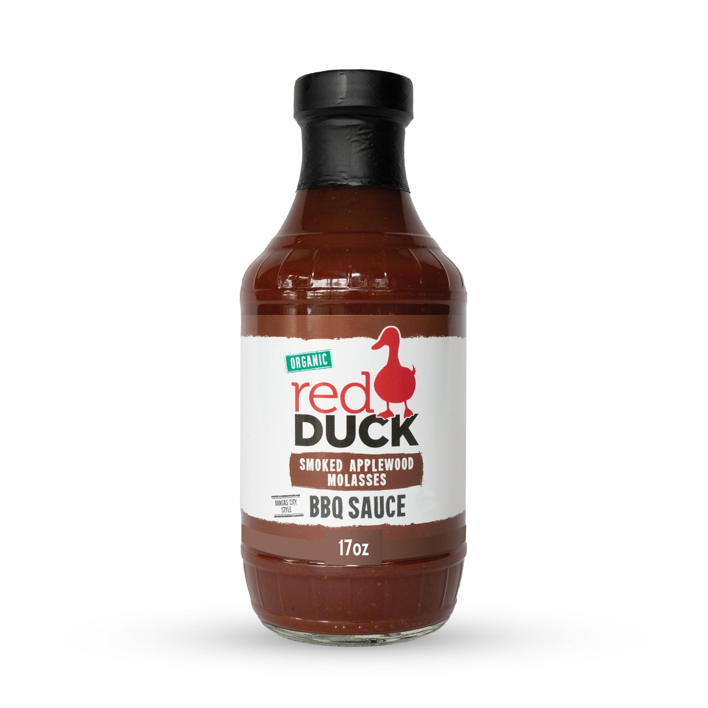 Red Duck Smoked Applewood Molasses Organic BBQ Sauce - Kansas City Style barbecue sauce, 17 ounces
