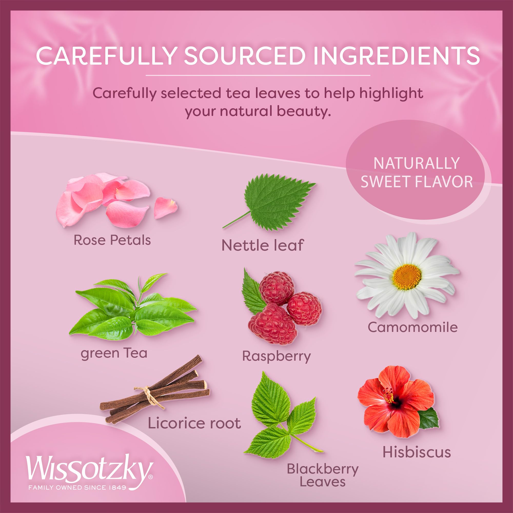 Wissotzky Wellness Beauty Green Tea, (3 Pack - 60 Tea Bags) | With Rooibos, Calendula, Raspberry & Rose | Radiance-Supporting Herbal Blend |
