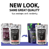 Soeos Whole Black Peppercorns 12oz + Himalayan Pink Salt 2lb, Salt and Pepper for Grinders, Black Peppercorn Refil, Pink Himalayan Sea Salt, 2 Piece