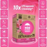 WBM Home 10-in-1 Laundry Pods, Total 96 Count, Ultra Concentrate with Powerful Stain Lifter Technology, Fabric Softener With Rose Extracts, Detergent