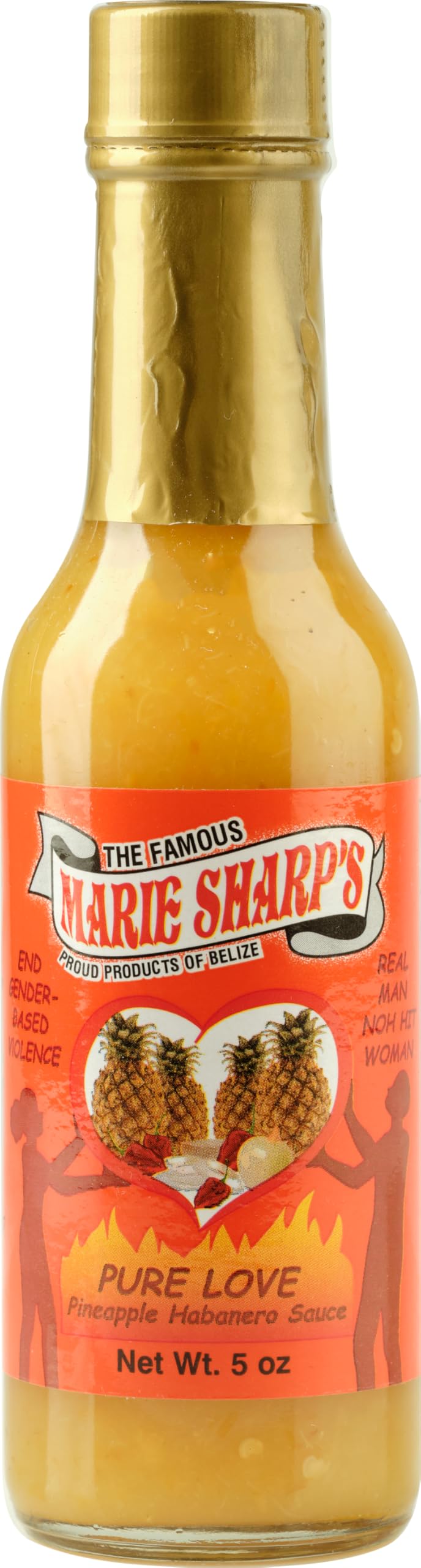 Marie Sharp's Pure Love Pineapple Habanero Pepper Sauce, 5 oz