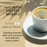ROYAL KONA COFFEE Ground - 100% Hawaiian Kona Private Reserve Coffee Medium Roast, 7 oz