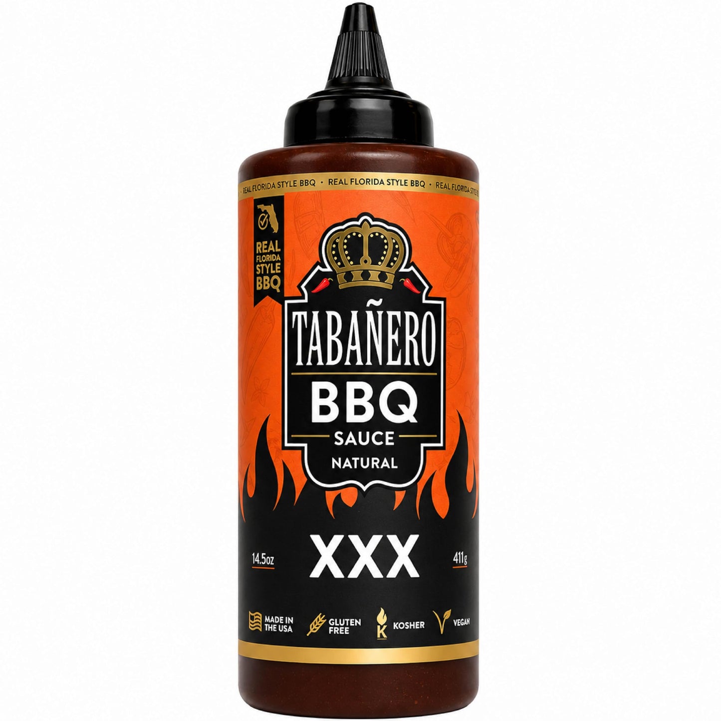 Tabañero XXX BBQ Sauce, Bold for Grilling and Glazing, Xtra, Bottle, 14.5oz