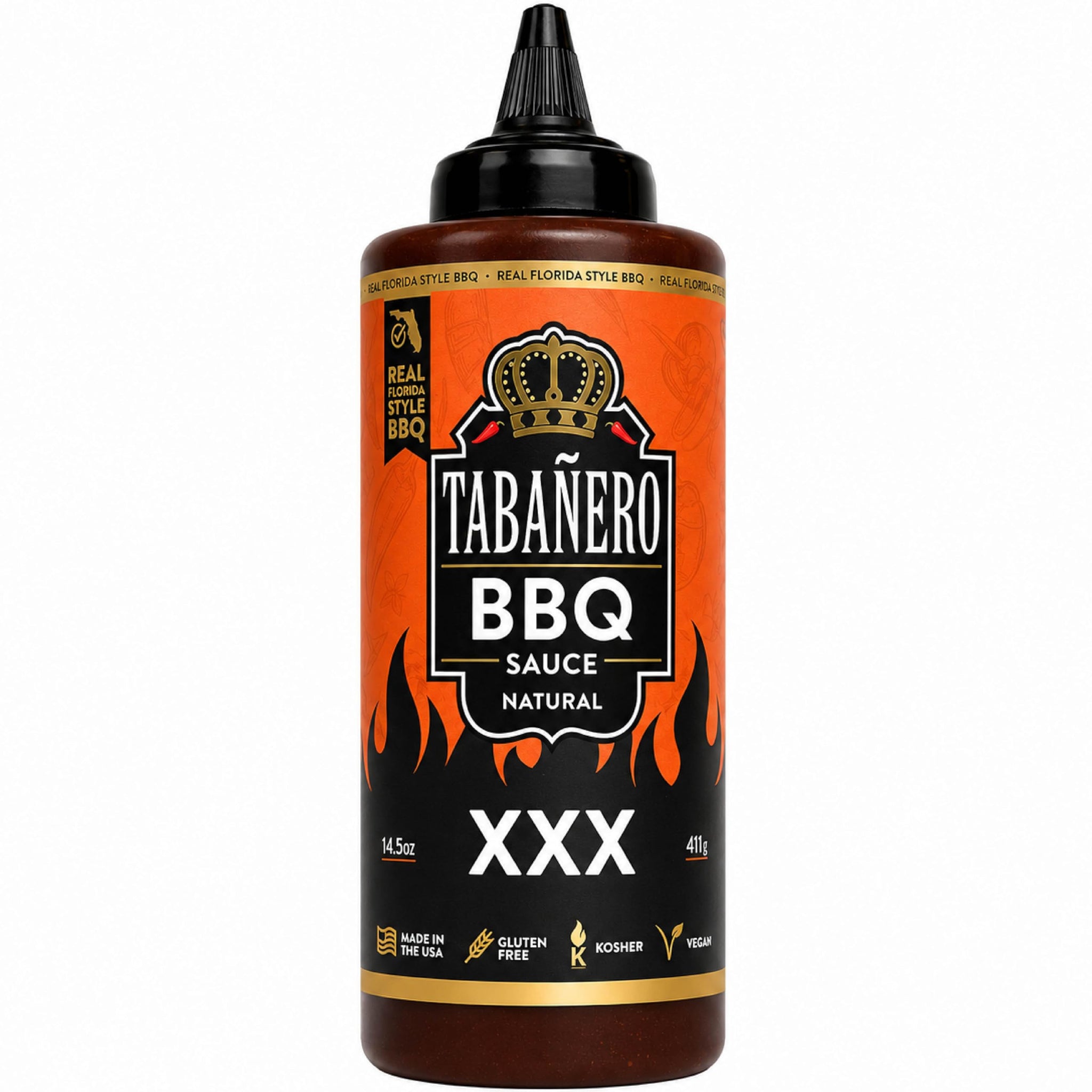 Tabañero XXX BBQ Sauce, Bold for Grilling and Glazing, Xtra, Bottle, 14.5oz