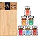 BBQ Rub Gift Set - Spice Gift Set in Premium Wooden Box - Great Grilling Gift for Father's Day, Christmas, Birthday for Him, Dad, Men, or Her - Unique