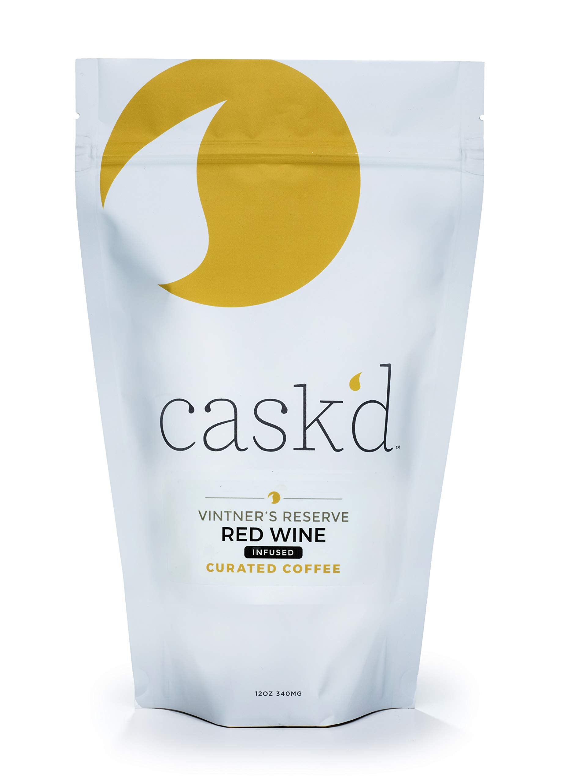 Cask’d Vintners Red Wine Infused Coffee - Made from Single-Origin Medium Roast Brazilian Coffee Beans with Full-Bodied California Cabernet - Ideal