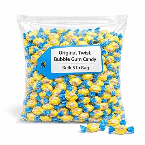 Original Twist Bubble Gum, Individually Wrapped, 5 Pound Bulk Bag
