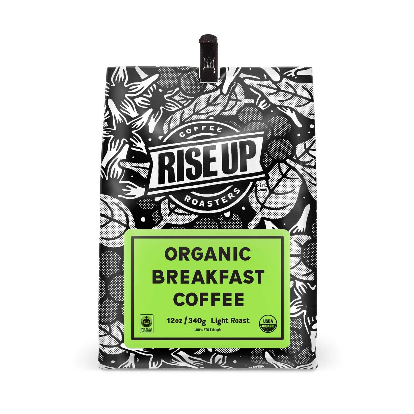 Organic Breakfast, Certified Fair Trade Organic Coffee, 12 oz, Whole Bean (Organic Breakfast)