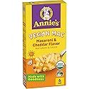Annie's Vegan Mac and Cheddar Flavor Pasta and Sauce, Organic, Plant Based, Dinner Side or Snacks, 6 oz