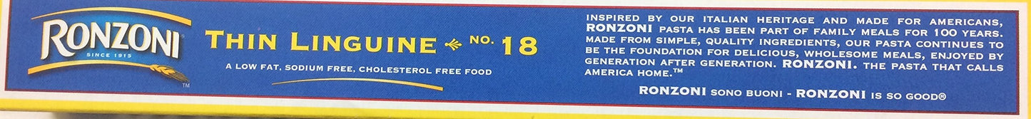 Ronzoni Thin Linguine Macaroni 16 Oz. Pack Of 3.