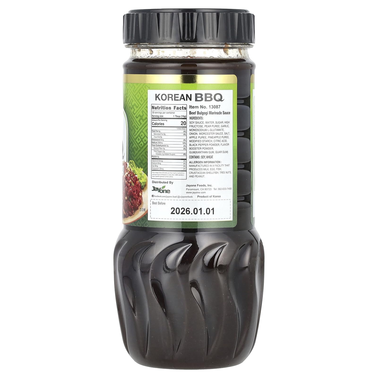 Jayone Korean BBQ Sauce for Beef Bulgogi