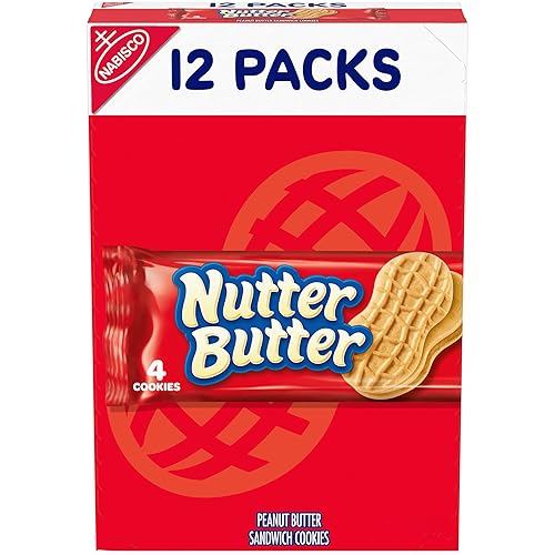 Nutter Butter Peanut Butter Sandwich Cookies, 12 Snack Packs (4 Cookies Per Pack)