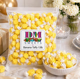 Banana Taffy - 1.5 lbs of Chewy Candy in a Bulk Bag Soft Individually Wrapped Classic Salt Water Flavor