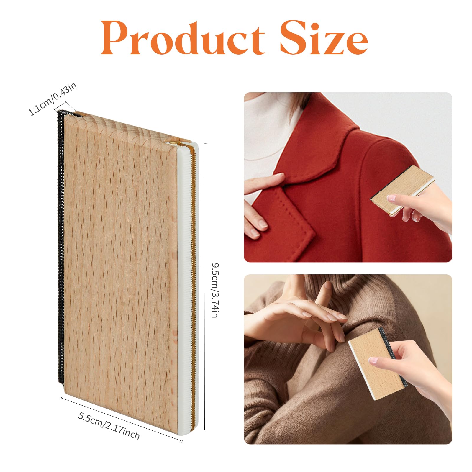 Cashmere Comb - Double Edge Sweater Pill Remover, Beech Wood Fabric Fuzz & Lint Remover for Wool, Cashmere, Knitwear & Home Textiles(2 Pcs)