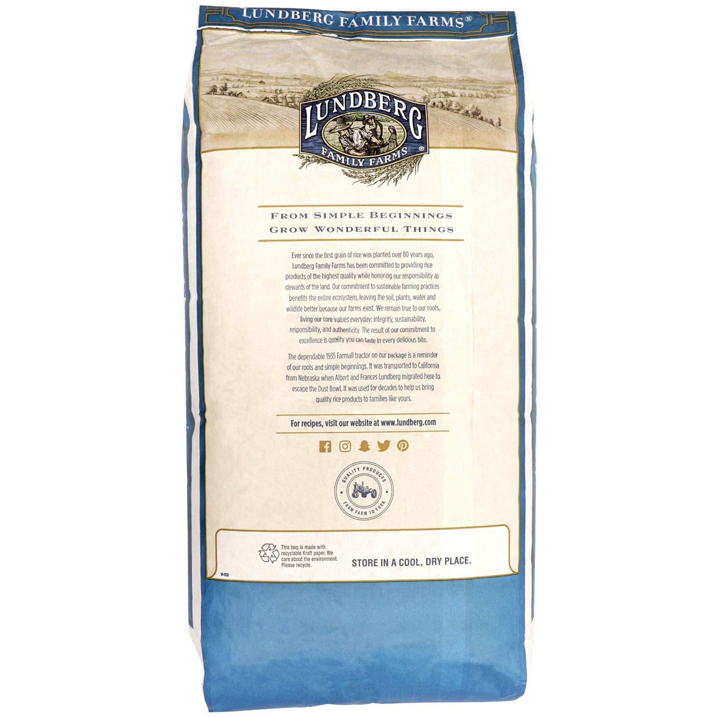 Lundberg Family Farms - Organic California Brown Jasmine Rice, Herbaceous Scent, Clings When Cooked, Bulk Rice, 100% Whole Grain, Gluten-Free, Non-GMO, USDA Certified Organic, Vegan (25 lb)