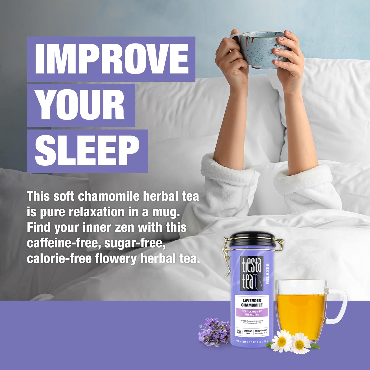 Tiesta Tea - Lavender Chamomile Herbal Tea, Loose Leaf, Calming Blend with Chamomile, Lavender, Lemongrass, Caffeine-Free Herbal, Great for Hot or