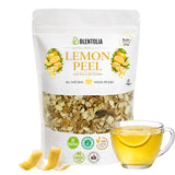 Blentolia Dried Lemon Peel - 100% Natural, Sun-Dried, Zesty Lemon Flavor - Ideal for Herbal Teas, Baking, Cooking & DIY Skincare - 160g Resealable